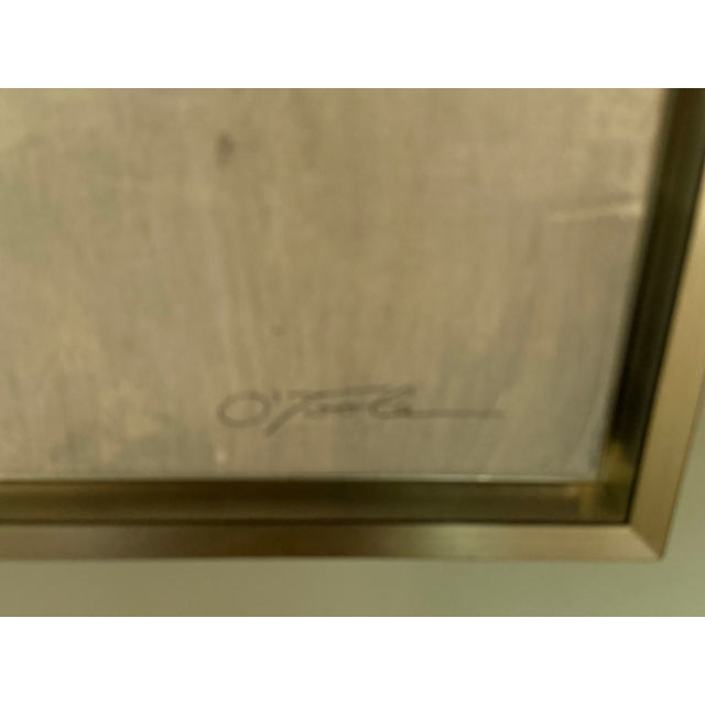 A hand-embellished giclee on canvas by contemporary artist Tim O'Toole, produced for Ethan Allen. The printed abstract...