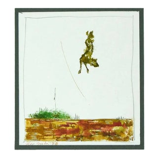 Leo Guida, Composition, Original Watercolor on Paper, 1970 For Sale