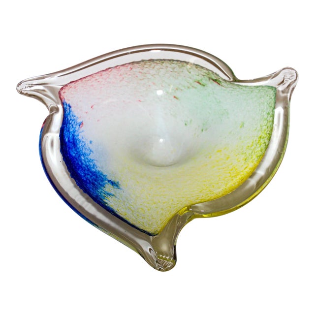 Seguso Sommerso Murano Art Glass Triangular Bowl or Ashtray, Italy 1960's For Sale