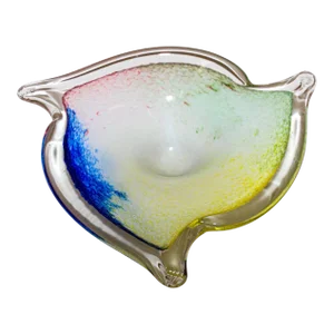 Seguso Sommerso Murano Art Glass Triangular Bowl or Ashtray, Italy 1960's