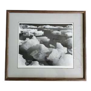Vintage Robert (Bob) Werling Black and White Photograph Titled "Icebergs" Framed