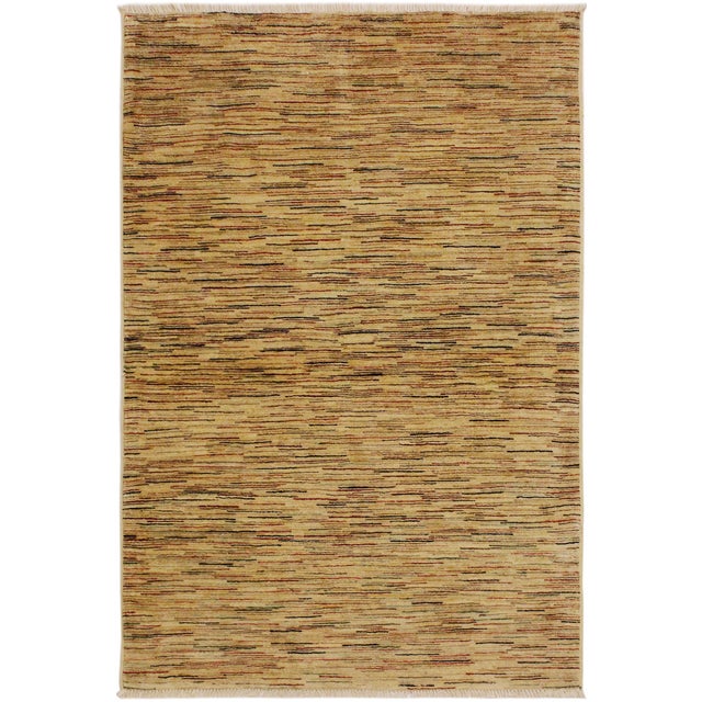 Shabby Chic Gabbeh Beige/Rust Wool Rug - 3'10'' X 5'9'' For Sale - Image 10 of 10
