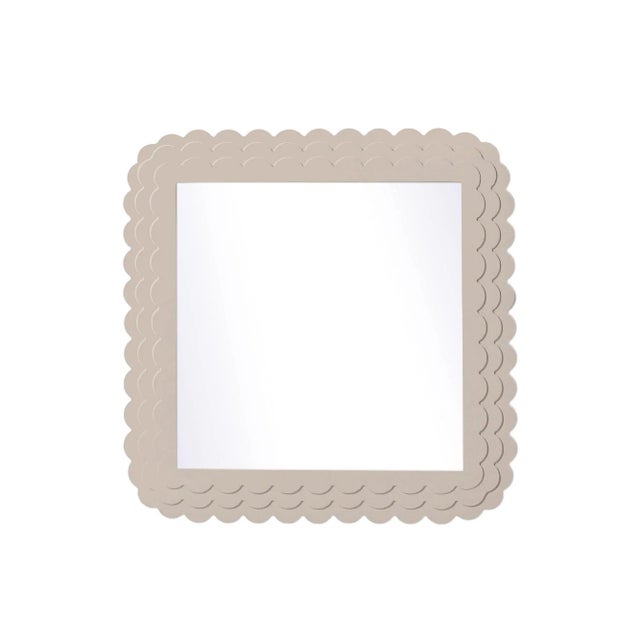 Contemporary Fleur Home Carnival Krewe Square Mirror in Elephant's Breath, 24x24 For Sale - Image 3 of 3