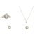 Opal and Tanzanite 10K Yellow Gold Jewelry Set, including one ring adorned with one white opal cabochon weighing approx....