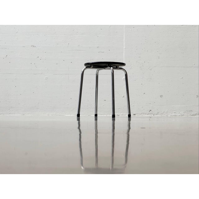 Stool with Chrome Frame and Wooden Seat by Zingg-Lamprecht, 1970s For Sale - Image 12 of 16