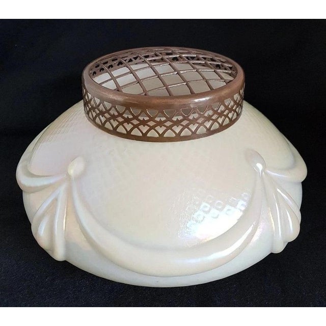 Edwardian Iridescent Glass Rose Bowl with Original Cover, 1910s For Sale - Image 3 of 13