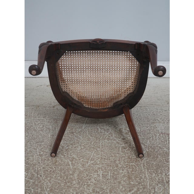 Vintage French Carved Cane Tub Chair For Sale - Image 18 of 18