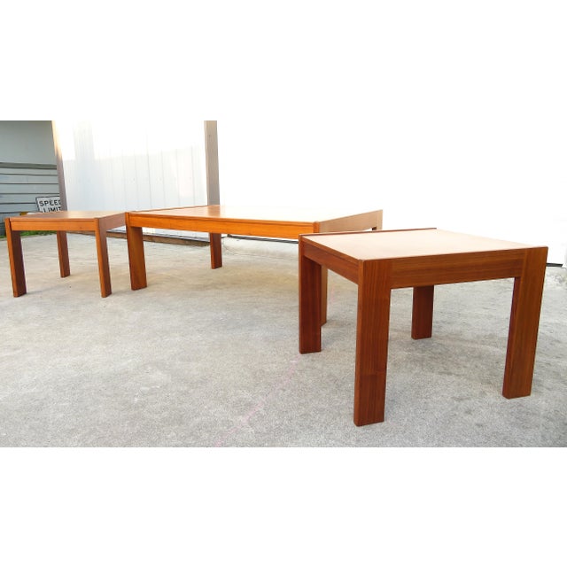 Nice, true vintage mid century modern, matching 3 piece coffee table and side table set. This set came from a time capsule...