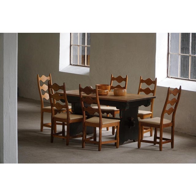Highback Dining Chairs in Oak by Henning Kjærnulf, 1960s, Set of 6 For Sale - Image 15 of 18