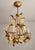 1970s Vintage Gold-Plated and Hand-Forged Florentine Pendant Lamp with Porcelain Roses, 1960s For Sale - Image 5 of 18