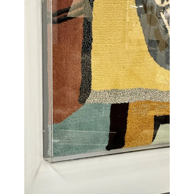 Framed Carpet, Picasso's 'Guitar, Glass, and Fruit Dish' Rug, Decorative Art For Sale - Image 12 of 13