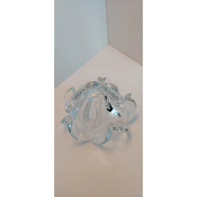 Transparent Vintage 1960s Murano Flower Form Bowl For Sale - Image 8 of 8