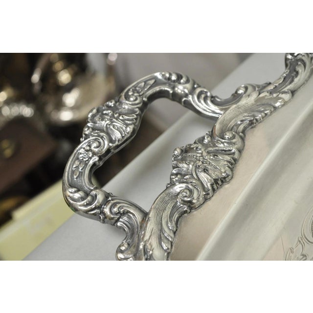 Vintage Poole Epca Sevenoaks 650 Large Silver Plated Serving Platter Bar Tray B For Sale - Image 12 of 17