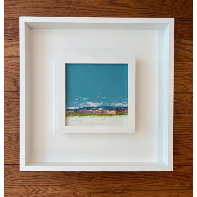 Sarah Trundle Sarah Trundle, Contemporary Framed Landscape Painting, "Vista in Blue, 1" For Sale - Image 4 of 4
