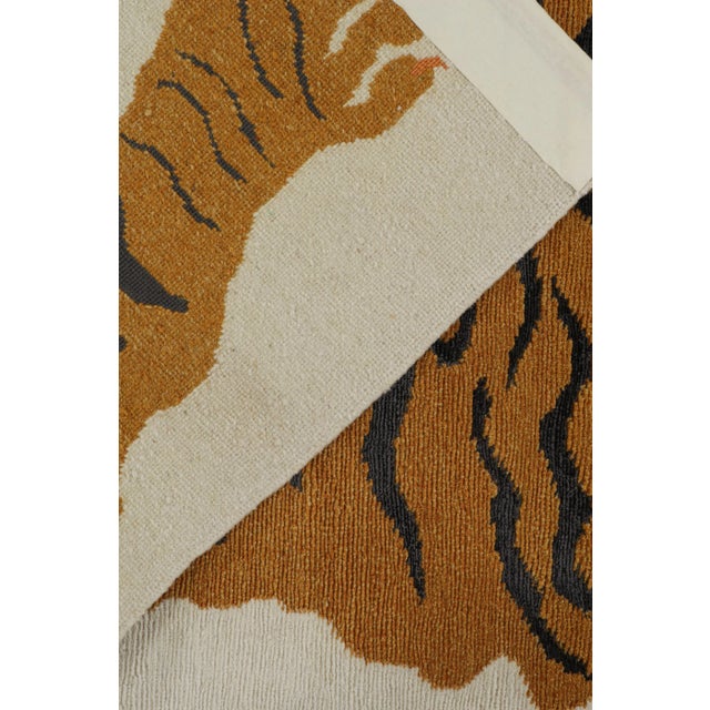 Textile 2010s Rug & Kilim’s Tiger-Skin Rug in White With Gold & Black Pictorial For Sale - Image 7 of 8