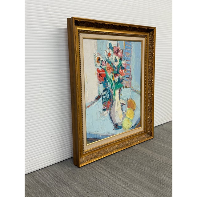 Design Plus Gallery presents an Expressionist Oil Painting of Floral Bouquet Still Life by Alain Rousseau. The artist was...