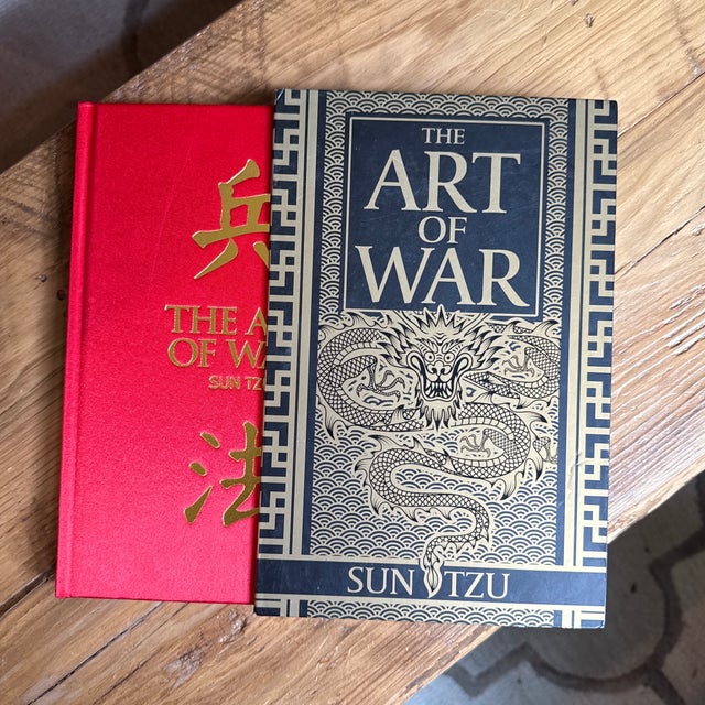 2022 Deluxe Red Silkbound and Gilt Hardcover the Art of War Sun Tzu Black Gold Ornate Slipcase For Sale - Image 9 of 11
