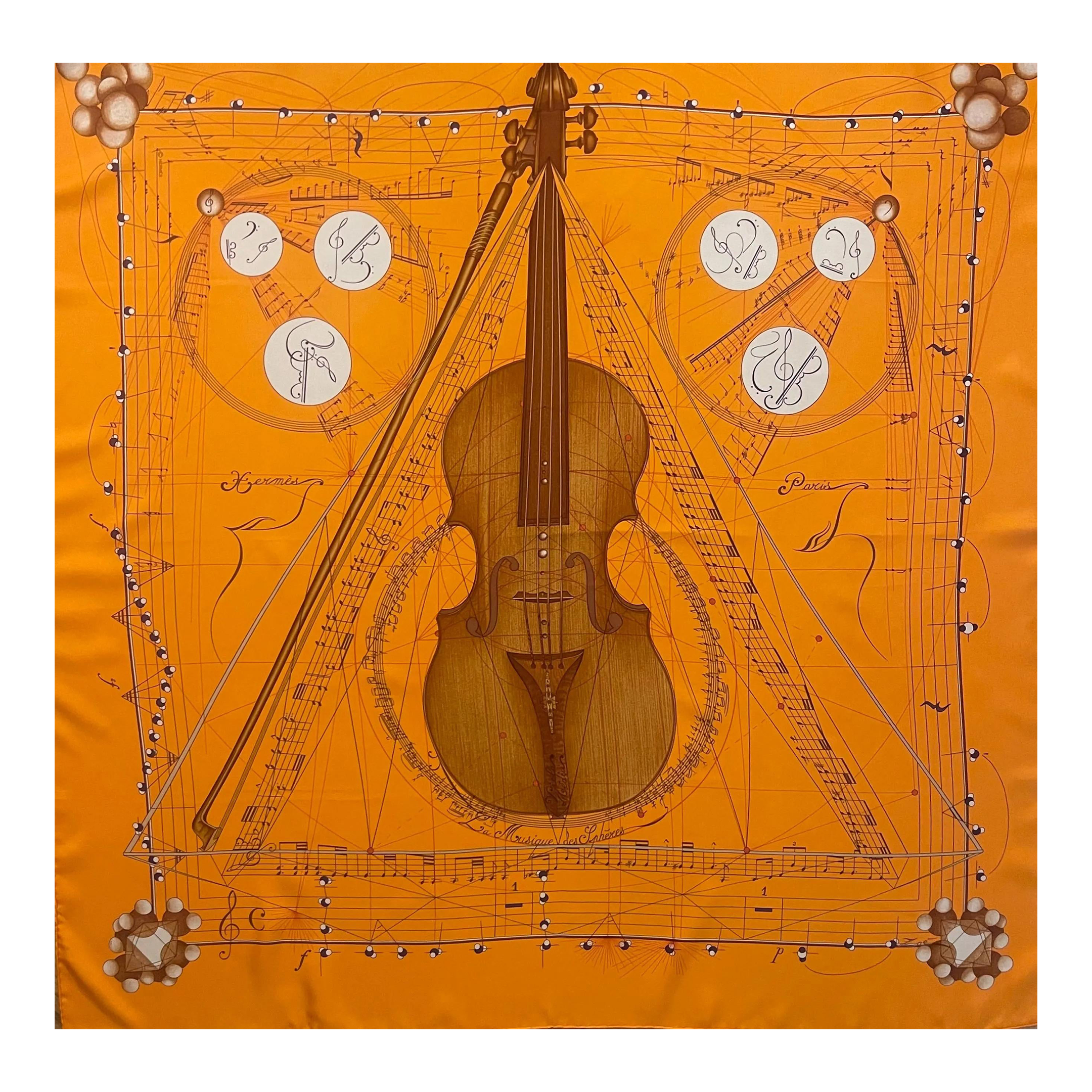 Hermès Silk Scarf “La Musique Des Sphères” 1996 | Chairish