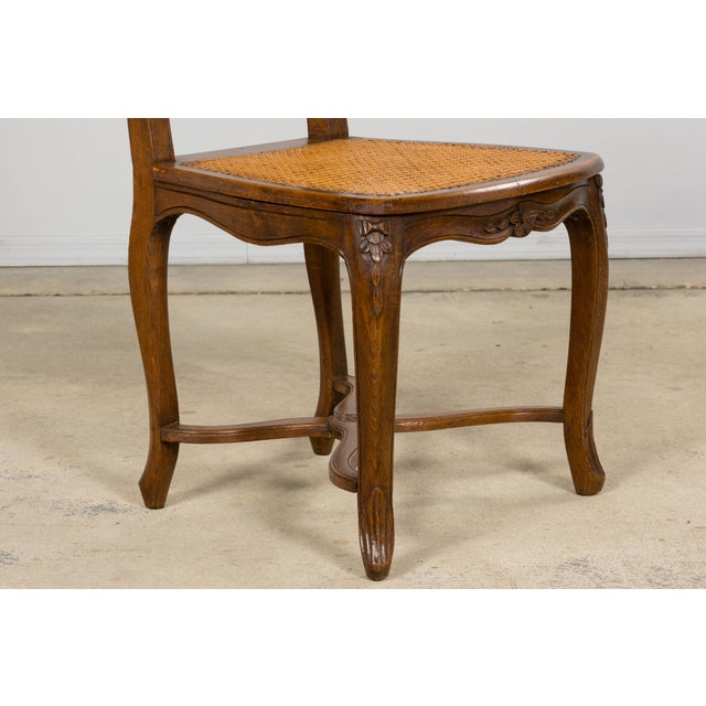 Antique French Louis XV Style Provincial Walnut Cane Dining Chairs, Set of 12 For Sale - Image 16 of 18
