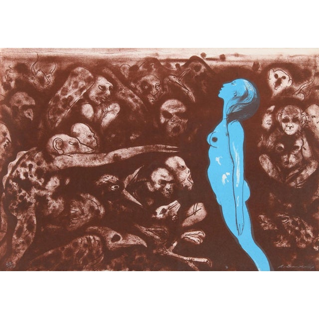 Robert Beauchamp, Blue Nude, Lithograph For Sale