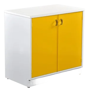 Restored 1970s Yellow and White Broyhill Chapter One Record Media Cabinet
