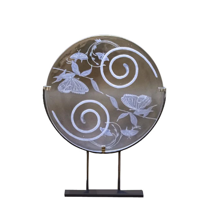 Butterfly Decorative Disk by Vanessa Cavallaro For Sale