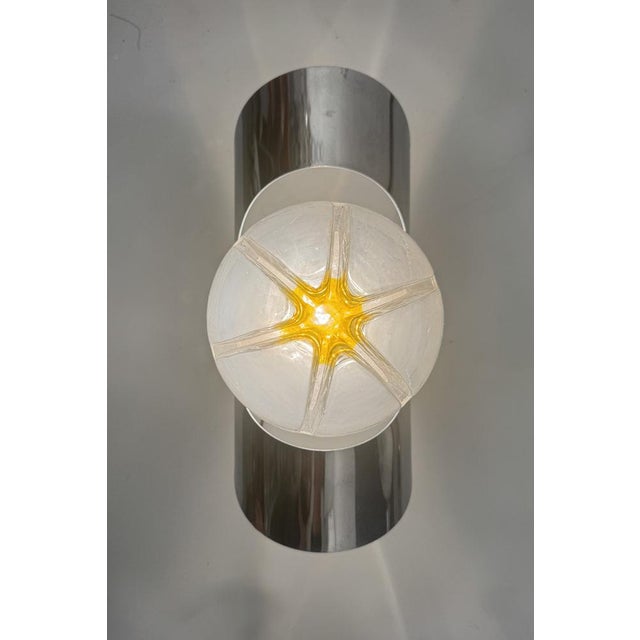 1970s Chrome and Murano Glass Sconces by Mazzega, 1970s, Set of 2 For Sale - Image 5 of 9