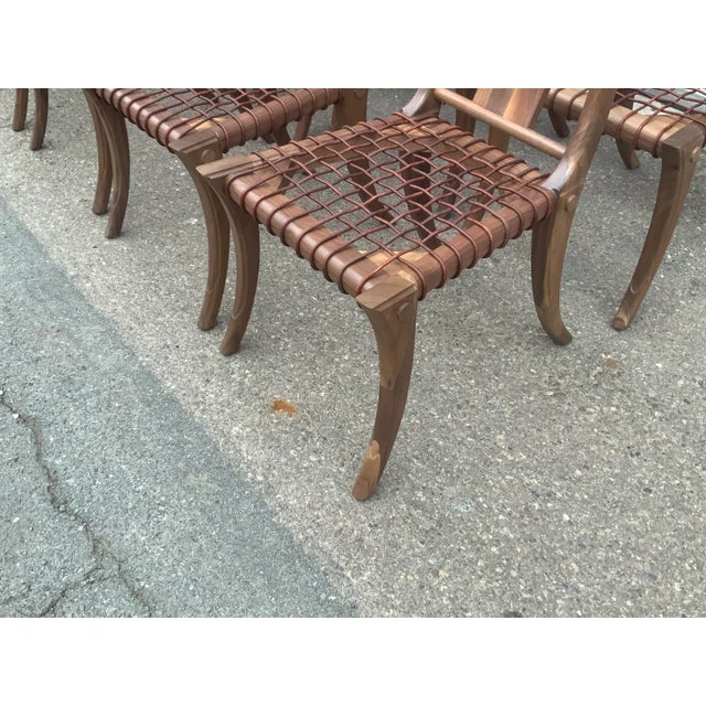 Klismos Style Solid Walnut Dining Chairs -Set of 10 For Sale In San Diego - Image 6 of 8