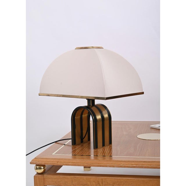 Coffee Table in Oak and Brass by Tommaso Barbi, Italy, 1970s For Sale - Image 18 of 18