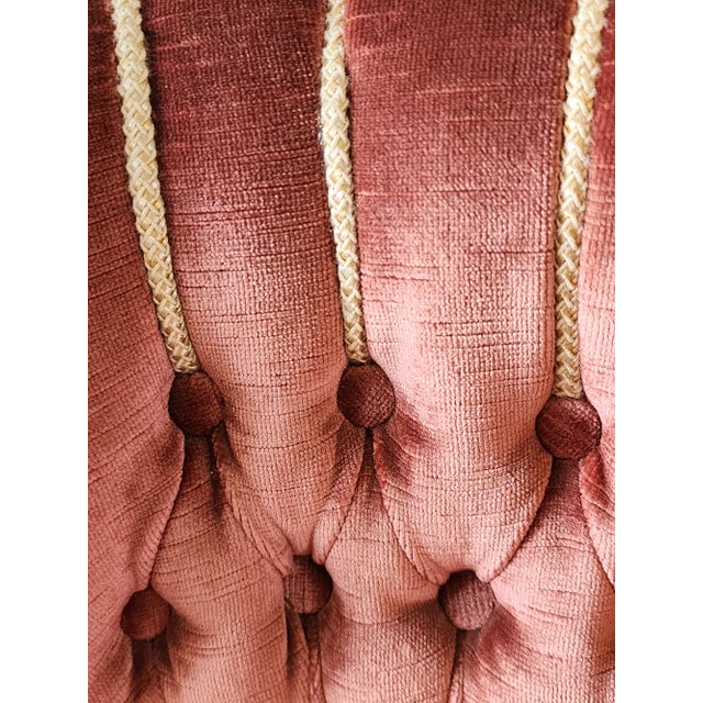 19th Century Antique Victorian Velvet Marquetry Fauteuil Parlor Armchair For Sale - Image 11 of 12