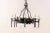 French French Mid-20th Century Iron Ring Chandelier With Eight Torch-Shaped Lights For Sale - Image 3 of 10