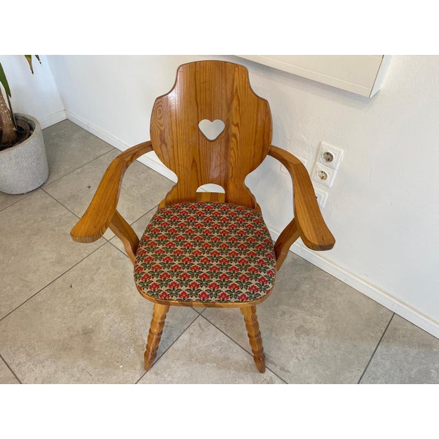 Wood Rural Herzerlsessel Farmhouse Armchair For Sale - Image 7 of 9