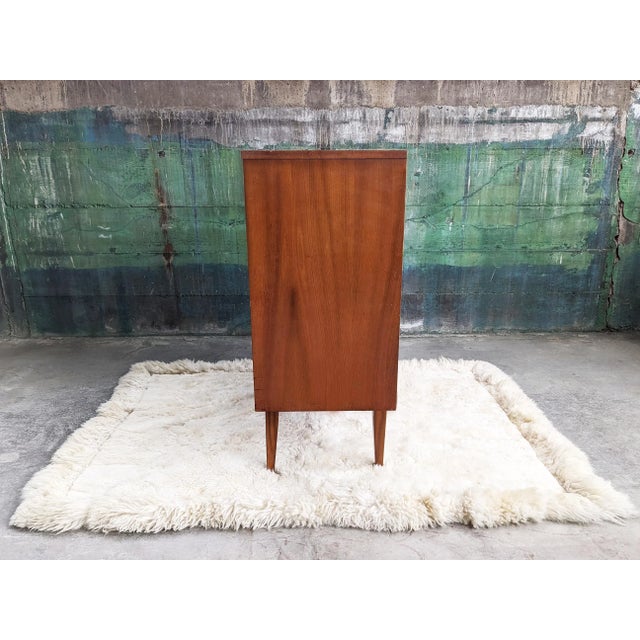 Wood 1960s Mid Century Dresser, 4 Drawers, Tapered Danish Legs For Sale - Image 7 of 7