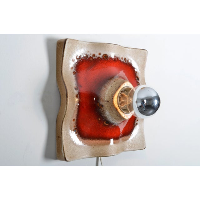 Mid-Century Modern Fat Lava Ceramic Sconce from Hustadt Leuchten, 1970s For Sale - Image 3 of 6