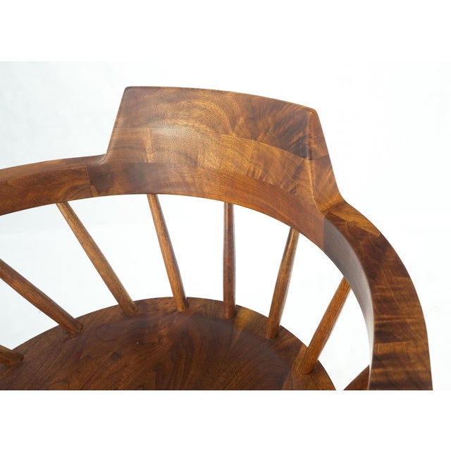 Pair of George Nakashima Captain's Dining Chairs in Walnut For Sale - Image 14 of 16