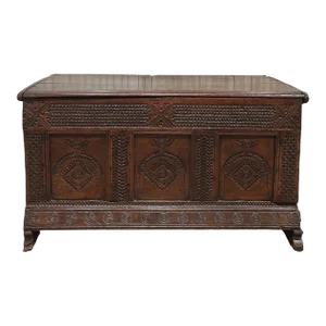 Mid 17th Century English Carved Oak Blanket Chest