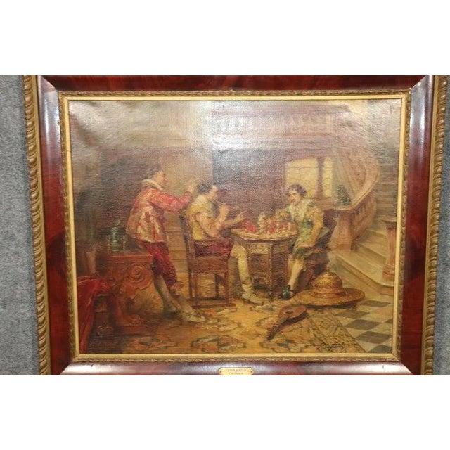 Brown Oil Painting on Canvas Titled "Checkmated" by Alex De Andreis For Sale - Image 8 of 11