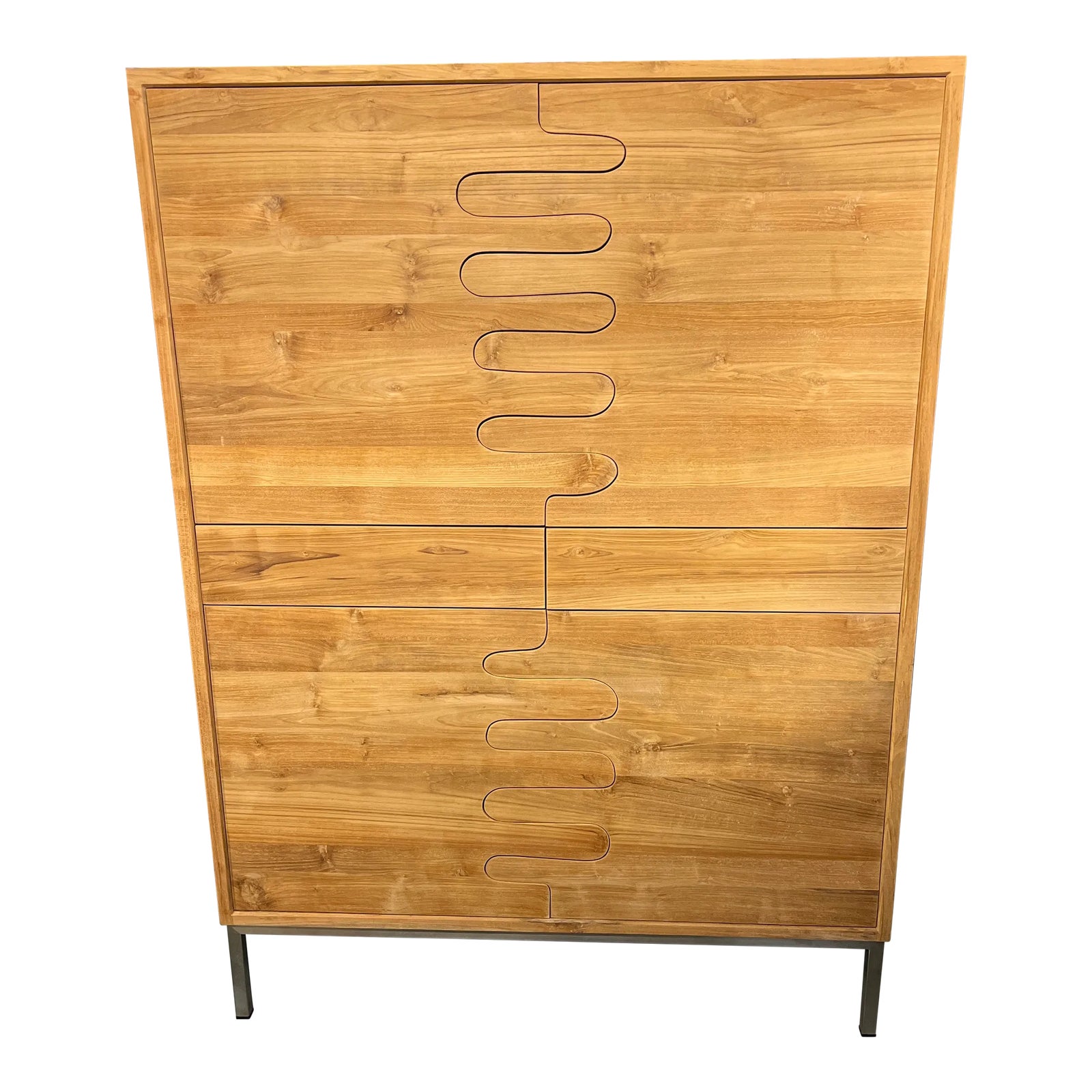 Modern Minimalist Natural Wood Armoire Chairish