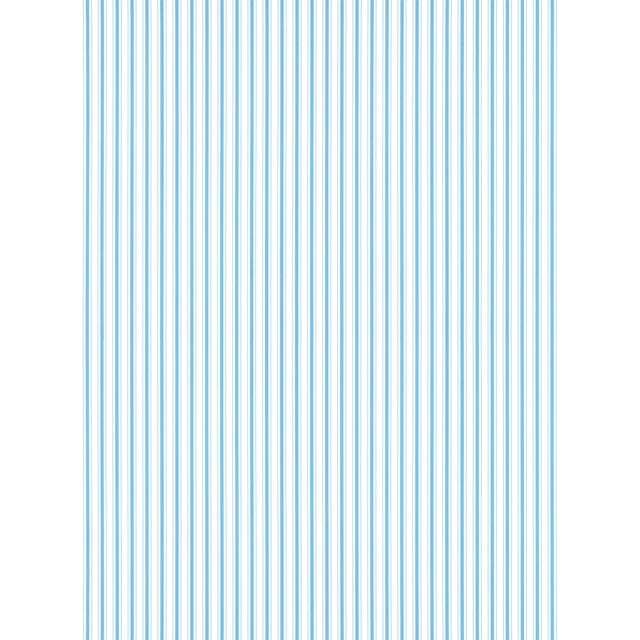 Sample - The House of Scalamandré Johnson Stripe Wallpaper, Sky For Sale