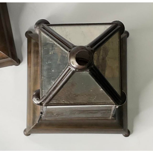 Pair of Antique Mirrored Obelisks For Sale - Image 9 of 12