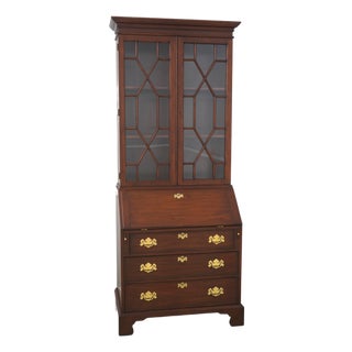 Henkel Harris Cherry Secretary Desk W. Bookcase Top For Sale