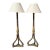 1990s Regency Style Nancy Corzine Black & Gold Floor Lamps - a Pair For Sale
