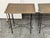 Spanish Revival Egyptian Vintage Brass Tray + Wrought Iron Side Tables, Pair For Sale - Image 3 of 12