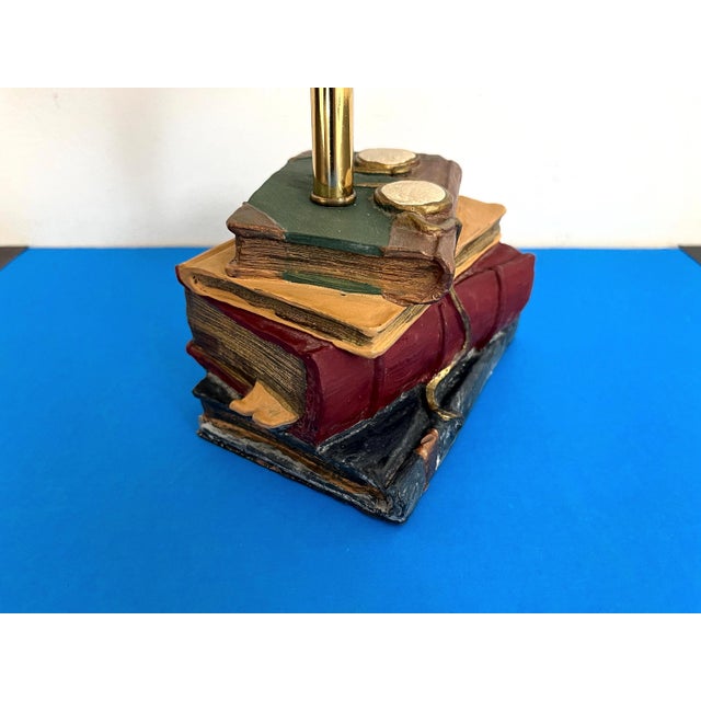 Metal 1970s Trompe l'Oeil Books Lamp For Sale - Image 7 of 18