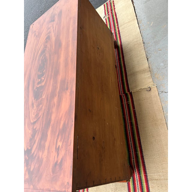 Antique Orange Flame Grain Paint Decorated Blanket Chest, Pennsylvania, Circa 1840’s For Sale - Image 16 of 18