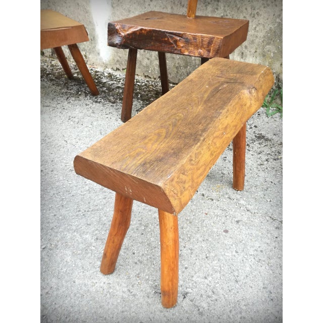 Vintage French Handcrafted Brutalist Chairs, 1960s, Set of 5 For Sale - Image 9 of 18