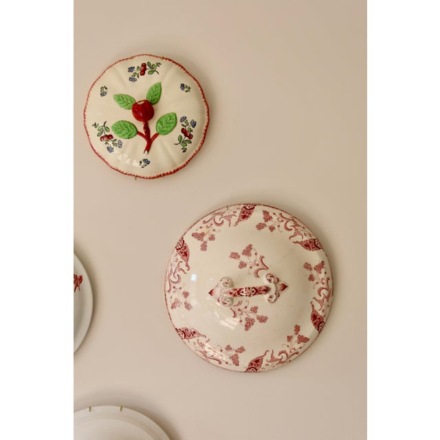 Rustic Wall Composition of Soup Tureen Lids in Red Earthenware, 1950s, Set of 5 For Sale - Image 3 of 9