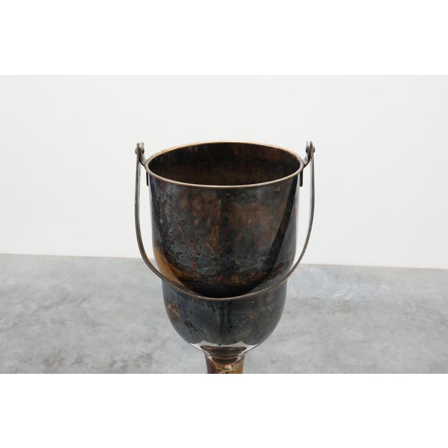 Art Deco Silvered Copper Champagne Bucket on Stand, France, 1910s For Sale - Image 6 of 15