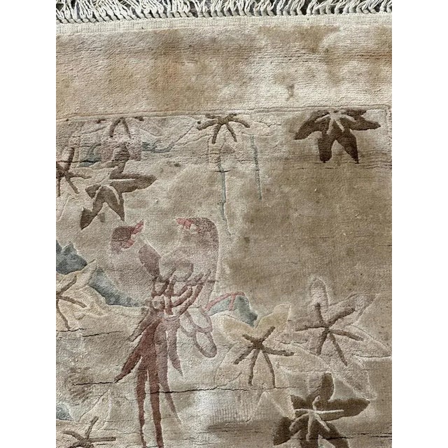 1990s Small Vintage Silk Chinese Pictorial Rug, 1990s For Sale - Image 5 of 10