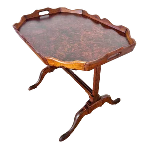 19th Century Georgian Mahogany and Burl Wood Tray Table